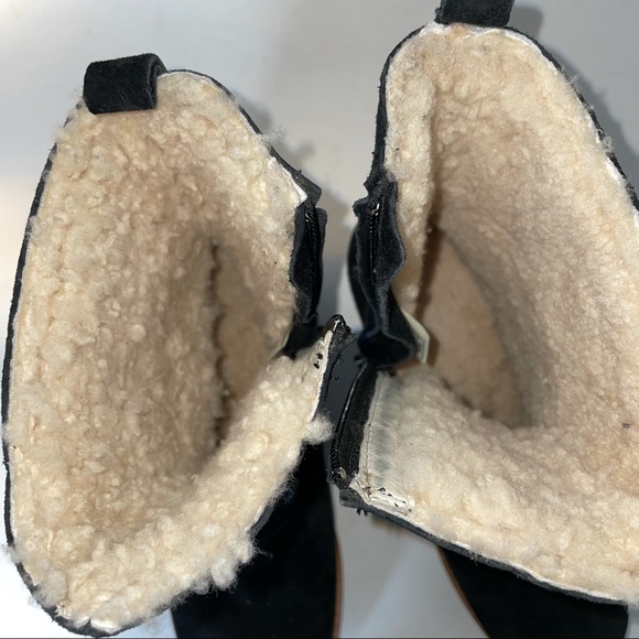 UGG Endell Suede & Shearling Harness Boots Black - Picture 9 of 10